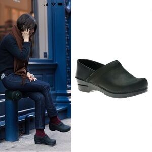 DANSKO Woman Black Professional Oiled Black Leather Clog EUR41 / US11 Classic